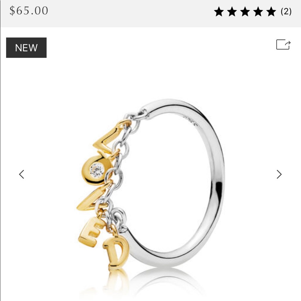 Loved Script Pandora Ring